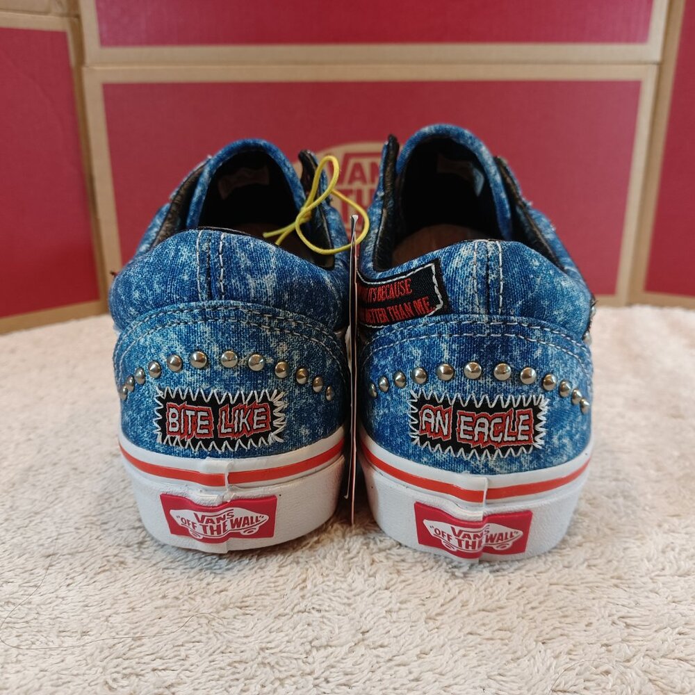 Vans X Men's 4.5/Women's 6 Cobra Kai Old Skool Denim Blue/White VN0A3WKT6GL - Picture 10 of 12